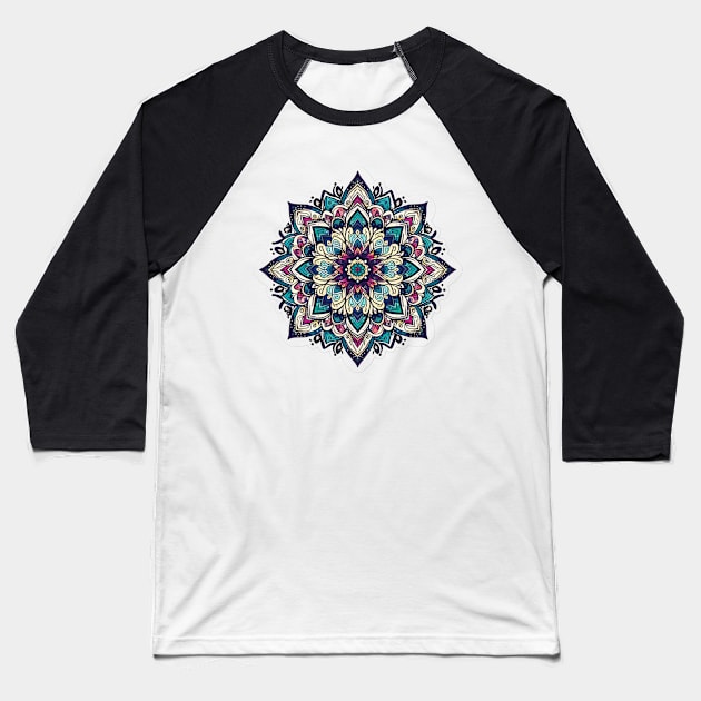 Mandala Baseball T-Shirt by Samsar